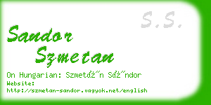 sandor szmetan business card